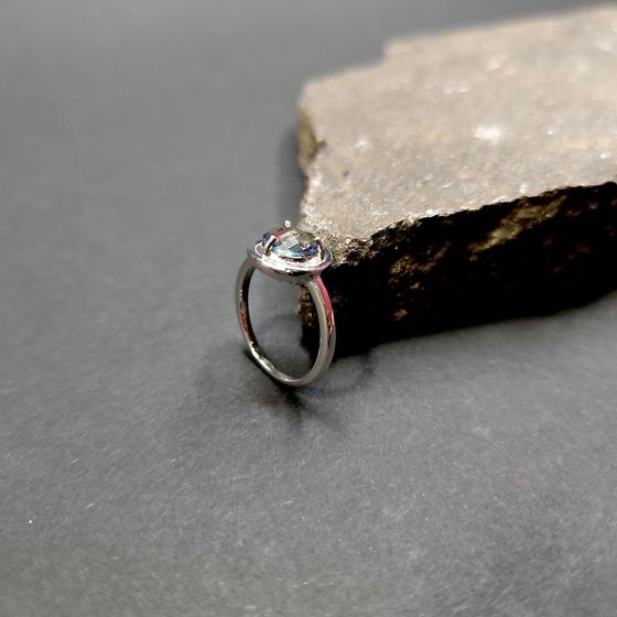 Silver ring with mystic topaz 3.5ct