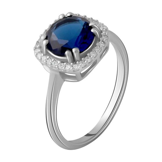 Silver ring with a 1.741-carat nano sapphire