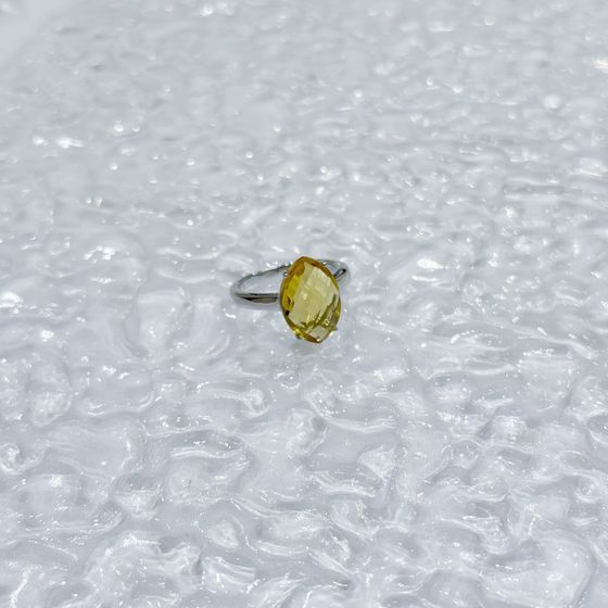 Silver ring with a 5.25 ct nano citrine