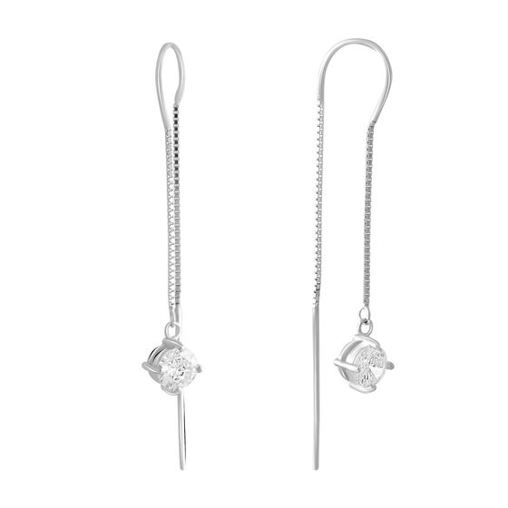Silver Earrings with Fianites