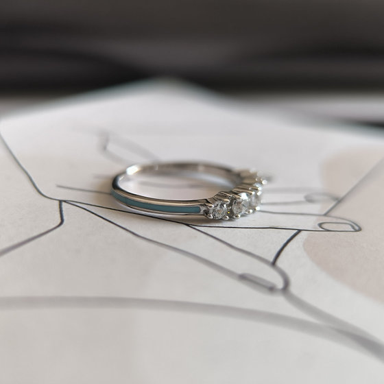 Silver ring with cubic zirconia
