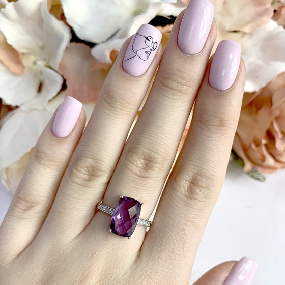 Silver ring with a 5.292ct alexandrite