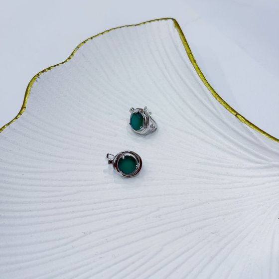 Серебряные серьги с агатом 3.575ct