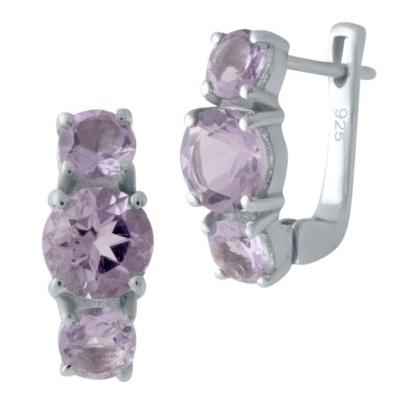 Silver earrings with amethyst (4.292 carats)