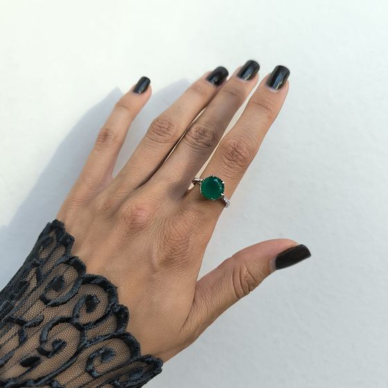 Серебряное кольцо с агатом 3.664ct
