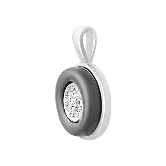 Silver pendant with ceramics, phianites