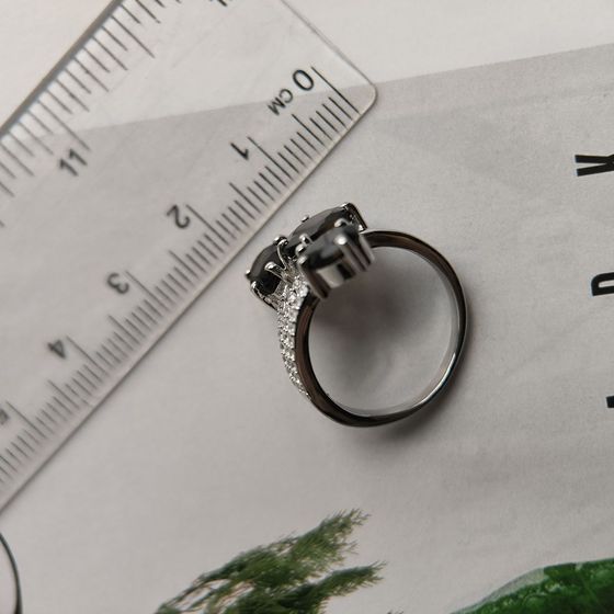 Срібна каблучка з раухтопазом (димчастим кварцом) 3.192ct, фіанітами