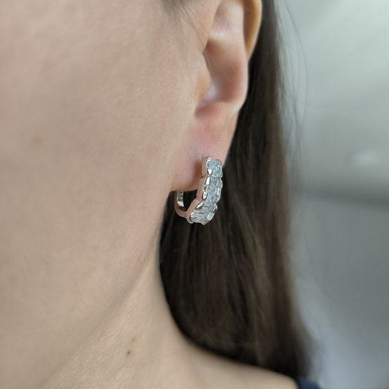 Silver earrings with cubic zirconia