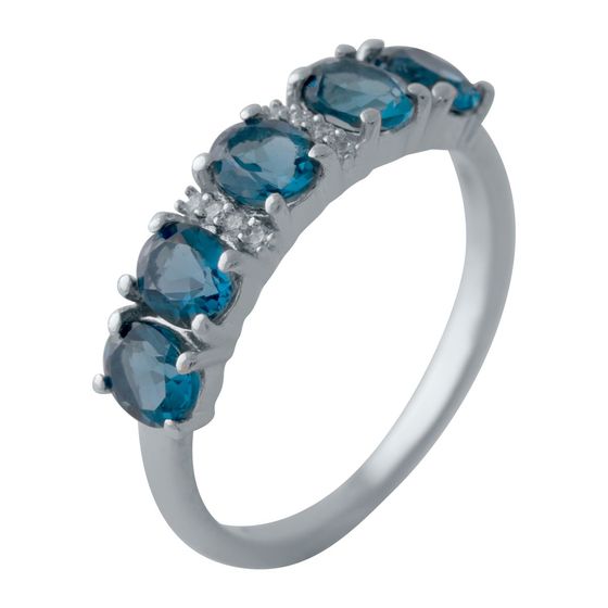 Silver Ring with London Blue Topaz