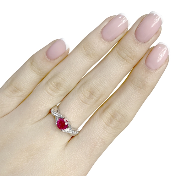 Silver ring with ruby