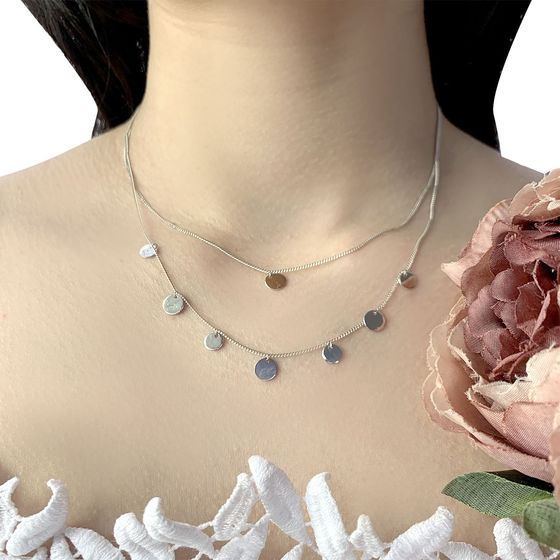 Silver necklace without stones