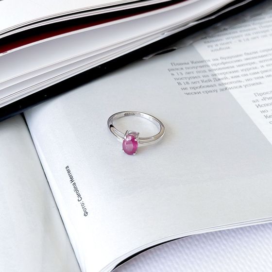 Серебряное кольцо с рубином 1.01ct