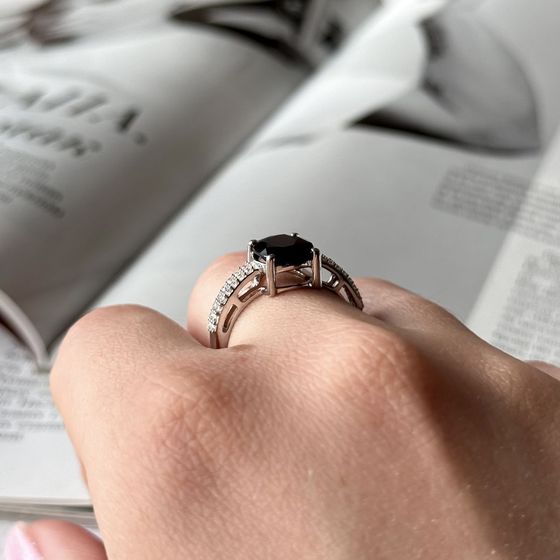 Silver ring with sapphire