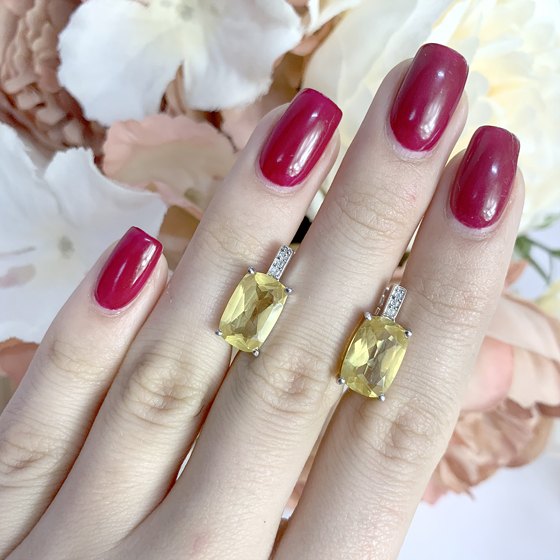 Silver Earrings with Citrine (nano, 6.727 ct)