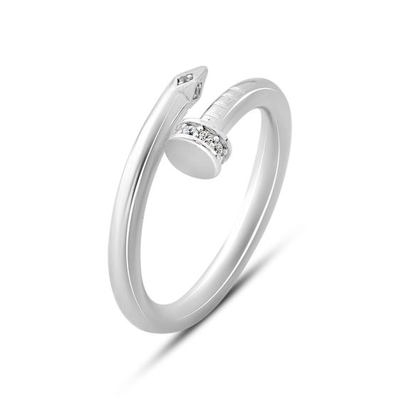 Срібна каблучка з фіанітами 0.13ct