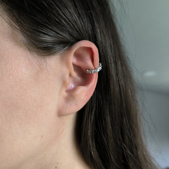 Silver earrings with cubic zirconia