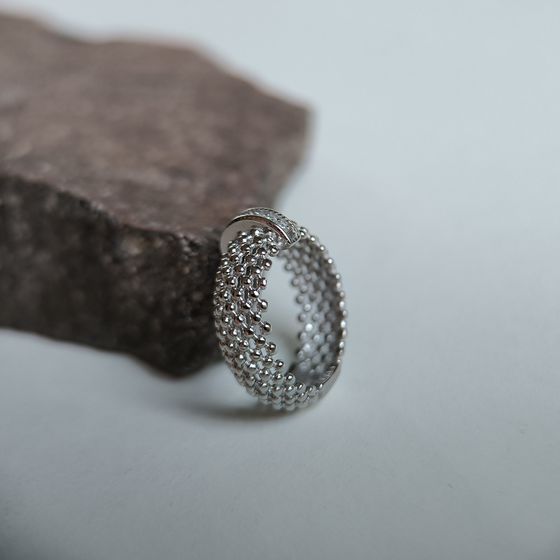 Silver Ring with Fianites