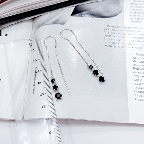 Серебряные серьги с сапфиром 2.383ct