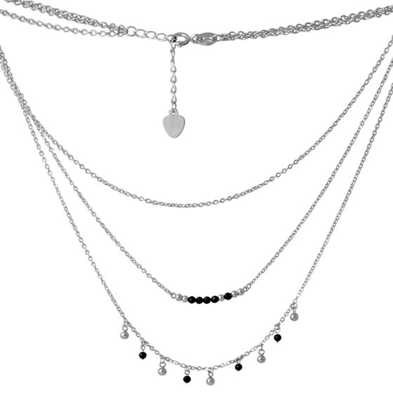 Silver necklace with spinel