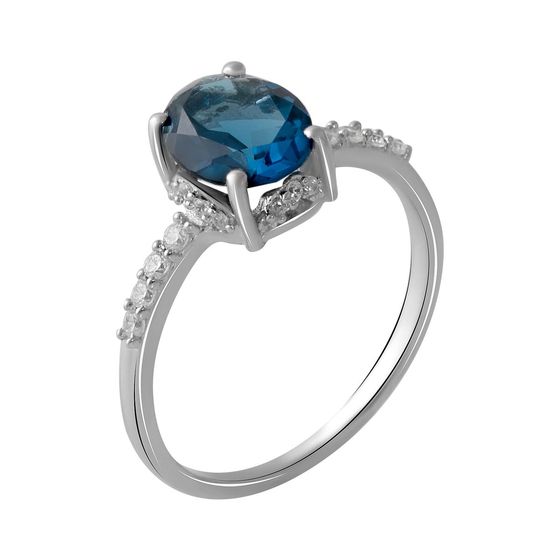 Silver Ring with a 2.01-carat London Blue Topaz