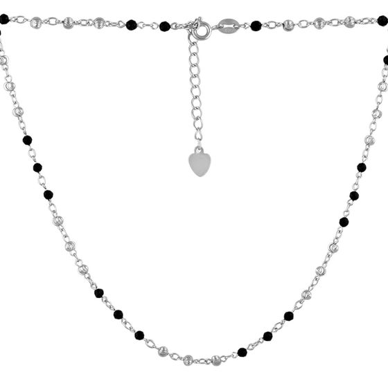 Silver necklace with spinel