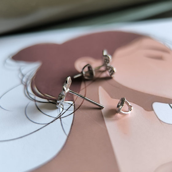 Silver Earrings with Cubic Zirconia
