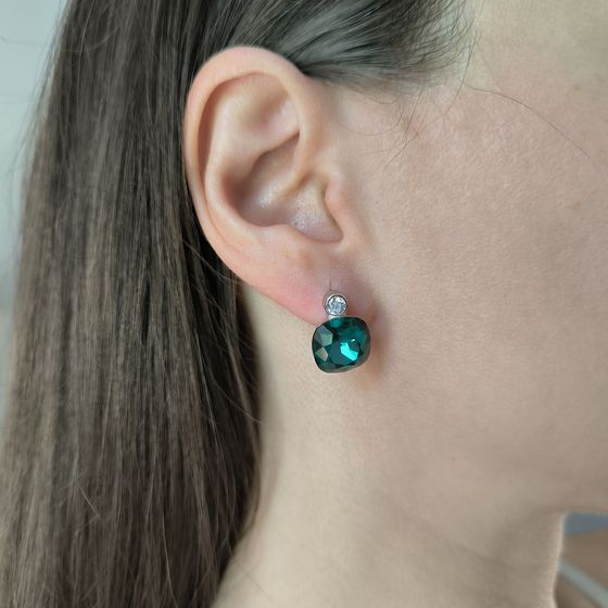 Серебряные серьги с фианитами