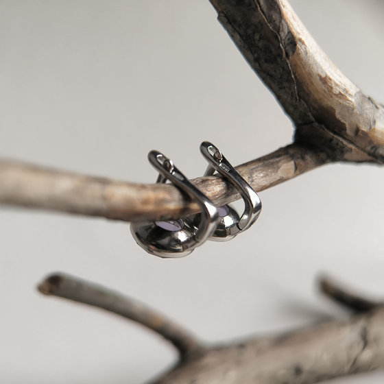Silver earrings with cubic zirconia