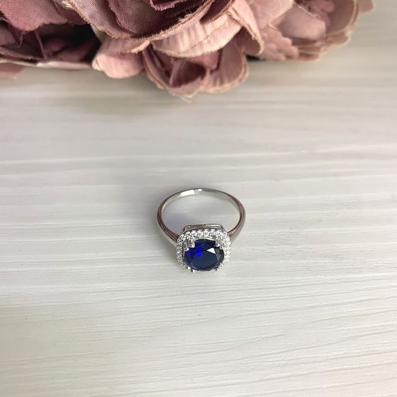 Серебряное кольцо с сапфиром nano 1.741ct
