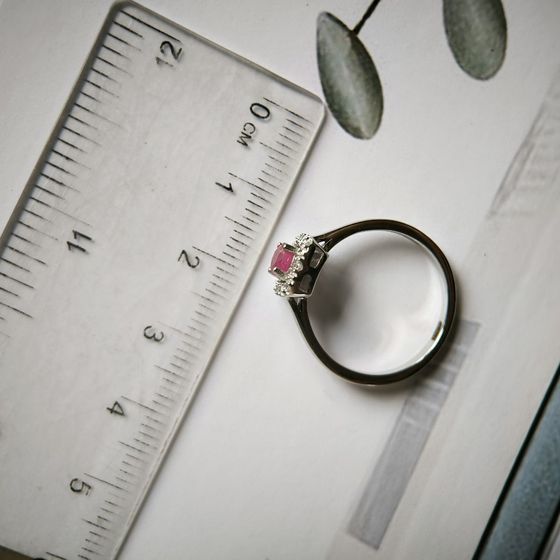 Silver ring with ruby 0.533ct