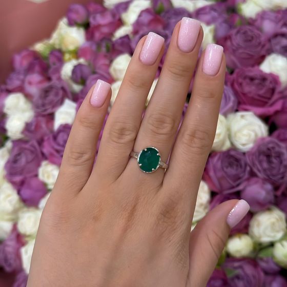 Серебряное кольцо с агатом 4.218ct