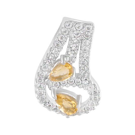 Silver pendant with citrine 0.68ct, topaz white