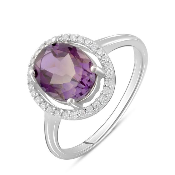 Silver ring with ametrine nano 2.138ct