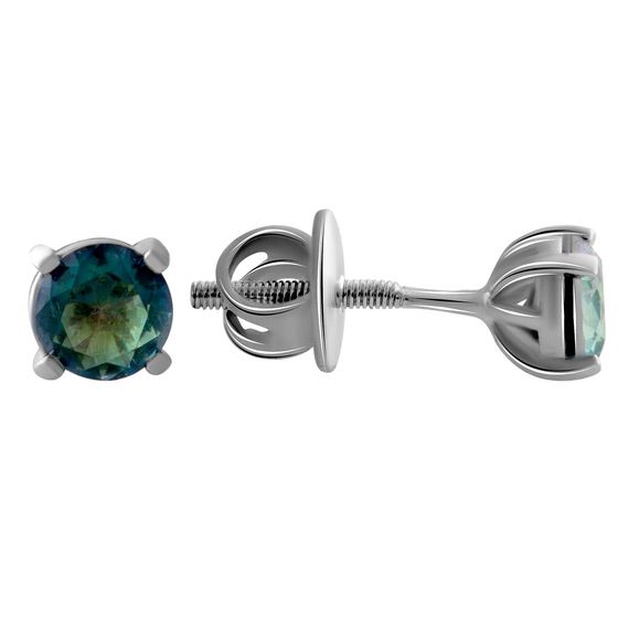 Silver earrings with a 0.72-carat mystic topaz