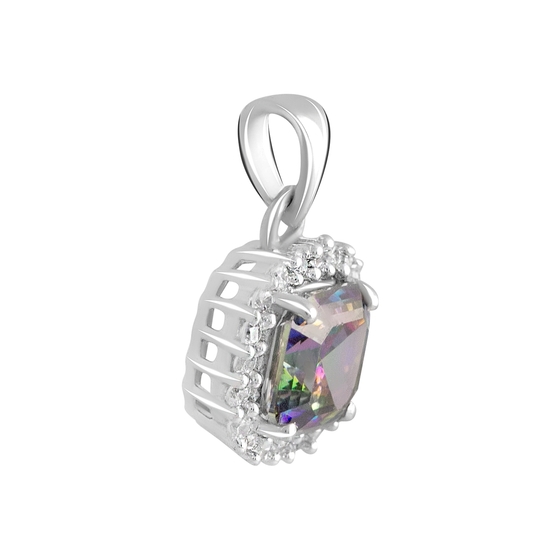 Серебряная подвеска с мистик топазом 3.19ct