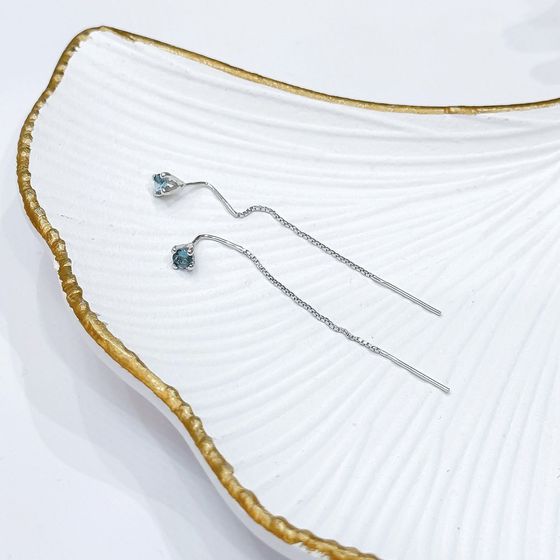 Silver Earrings with London Blue Topaz, 0.376 ct