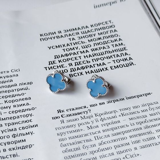 Срібні сережки з бірюзою