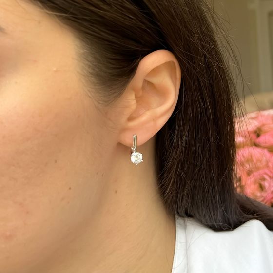 Silver Earrings with Fianites