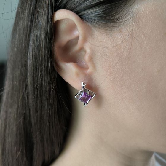 Серебряные серьги с александритом 4.625ct