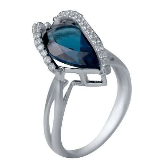 London Blue 3.582ct sterling silver topaz ring