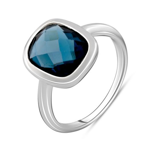 Silver Ring with a London Blue Topaz, 5.219 ct