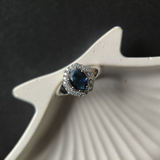 Срібна каблучка із сапфіром nano 1.388ct