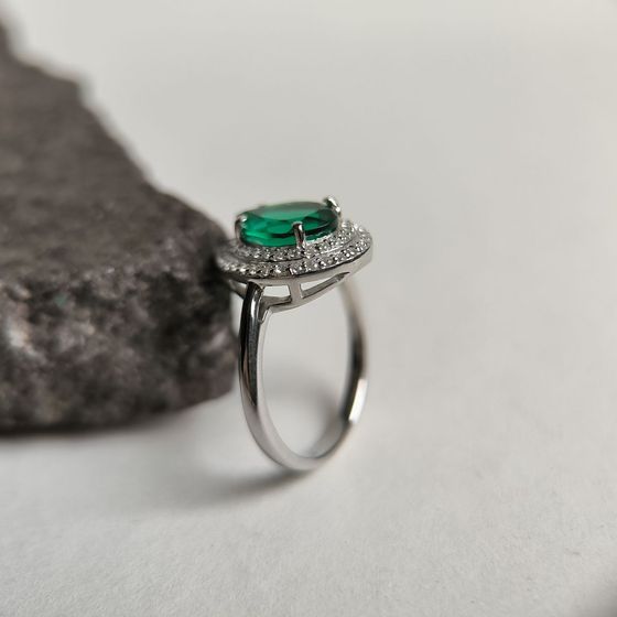 Срібна каблучка зі смарагдом nano 2.401ct