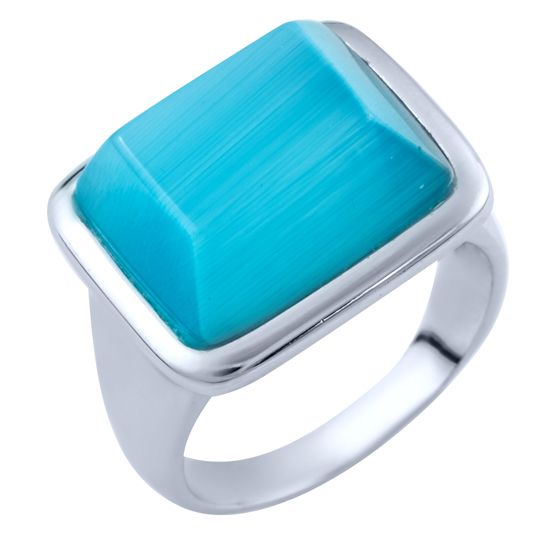 Silver cat's eye ring
