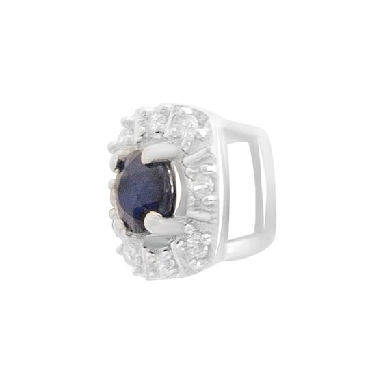 Silver pendant with 0.48ct sapphire and fianites