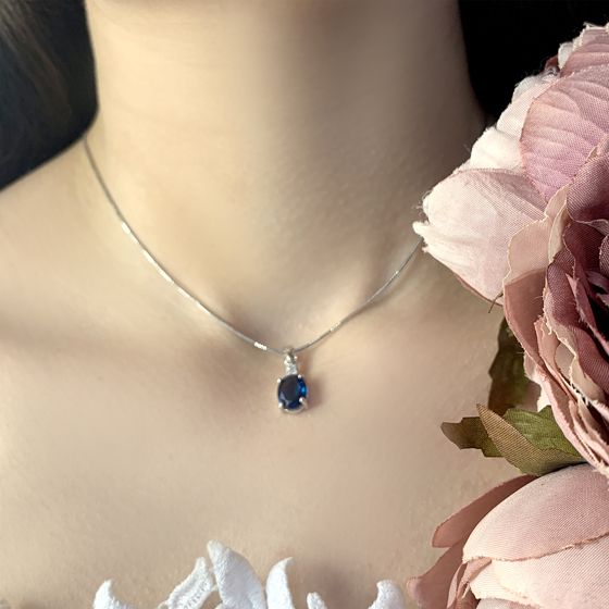 Серебряная подвеска с топазом Лондон Блю 1.924ct