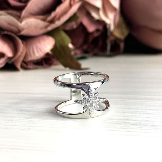 Silver Ring with Fianites