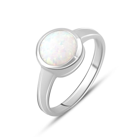 Silver ring with a 0.8-carat opal