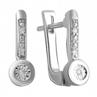 Серьги серебряные с бриллиантами