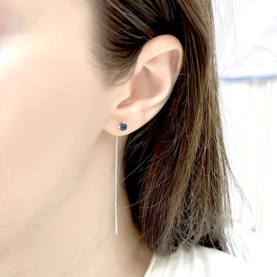 Silver earrings with sapphire 0.81ct